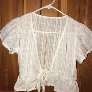 White open front shirt